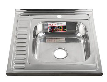 Мойка накладная 60*60 правая толщина 0.6 глубина 160+ сифон 62273R